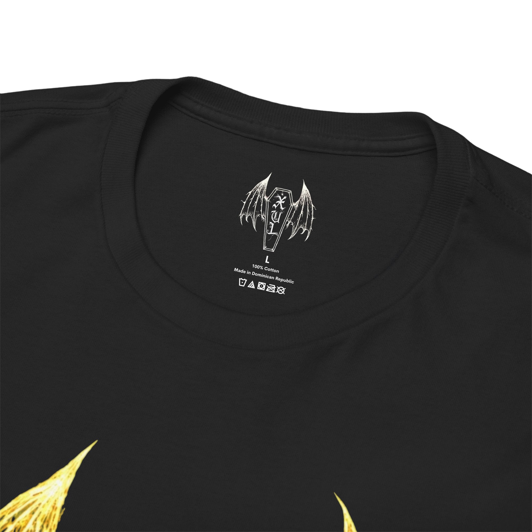 XUL Vampire Coffin Wings Unisex T-Shirt Gold Flame