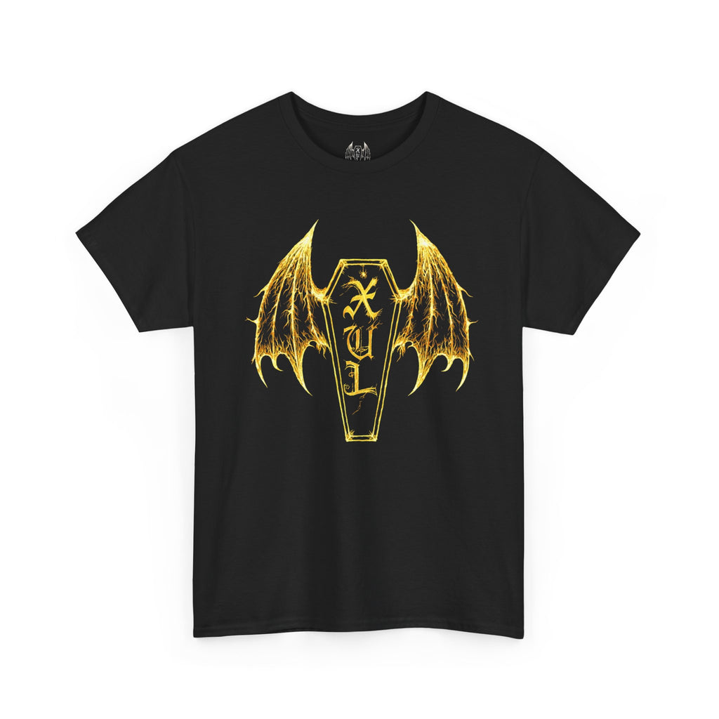 XUL Vampire Coffin Wings Unisex T-Shirt Gold Flame